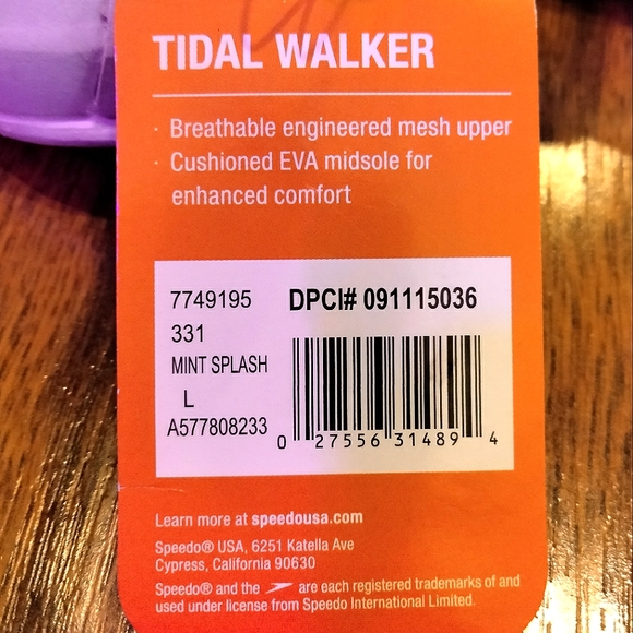 Speedo Tidal Walker Sport Water Shoe - Junior (Girls L sz 2-3) - Picture 5 of 7